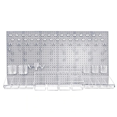 Azar Displays 125-Piece Pegboard Organizer Kit (2 - 24"x24") 900988-CLR
